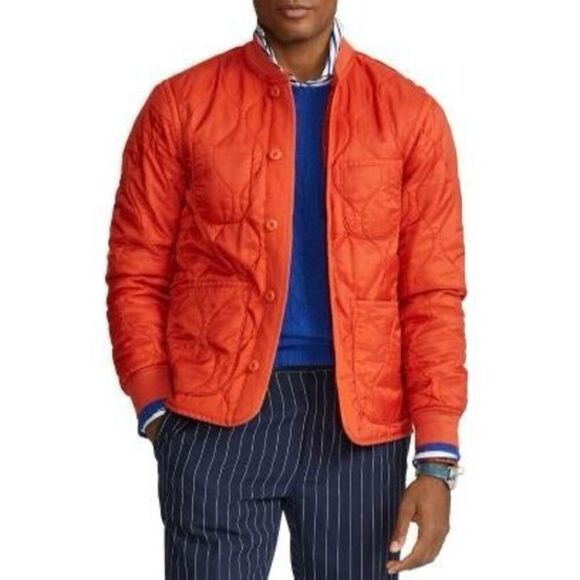 Polo Ralph Lauren Quilted Liner Jacket orange men's size medium NEW WITH TAGS - Picture 1 of 7
